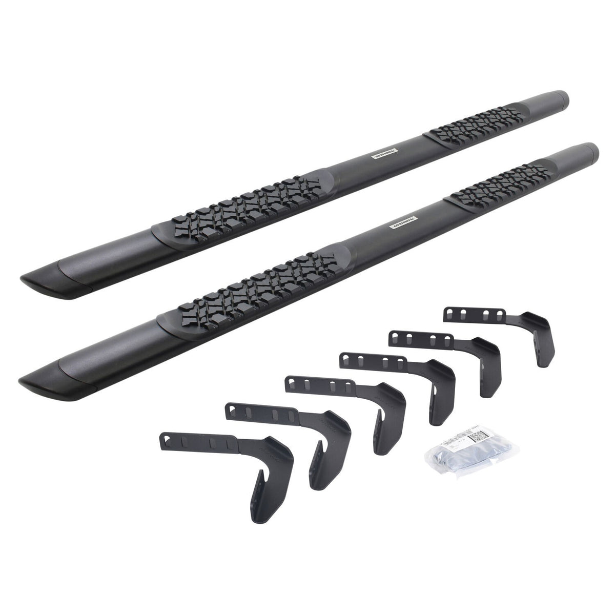 V3 Series Aluminum 5 Inch Elipse Side Steps with Mounting Brackets Textured Black 1999-2016 Ford F-250/F-350 Extended Cab Go Rhino
