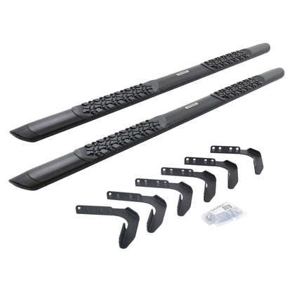 V3 Series Aluminum 5 Inch Elipse Side Steps with Mounting Brackets Textured Black 1999-2016 Ford F-250/F-350 Extended Cab Go Rhino