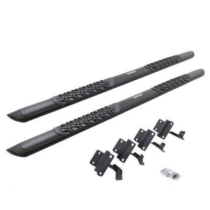 V3 Series Aluminum 5 Inch Elipse Side Steps with Mounting Brackets Textured Black 2015-2026 Ford F-150/ F-250/F-350 Extended Cab Go Rhino