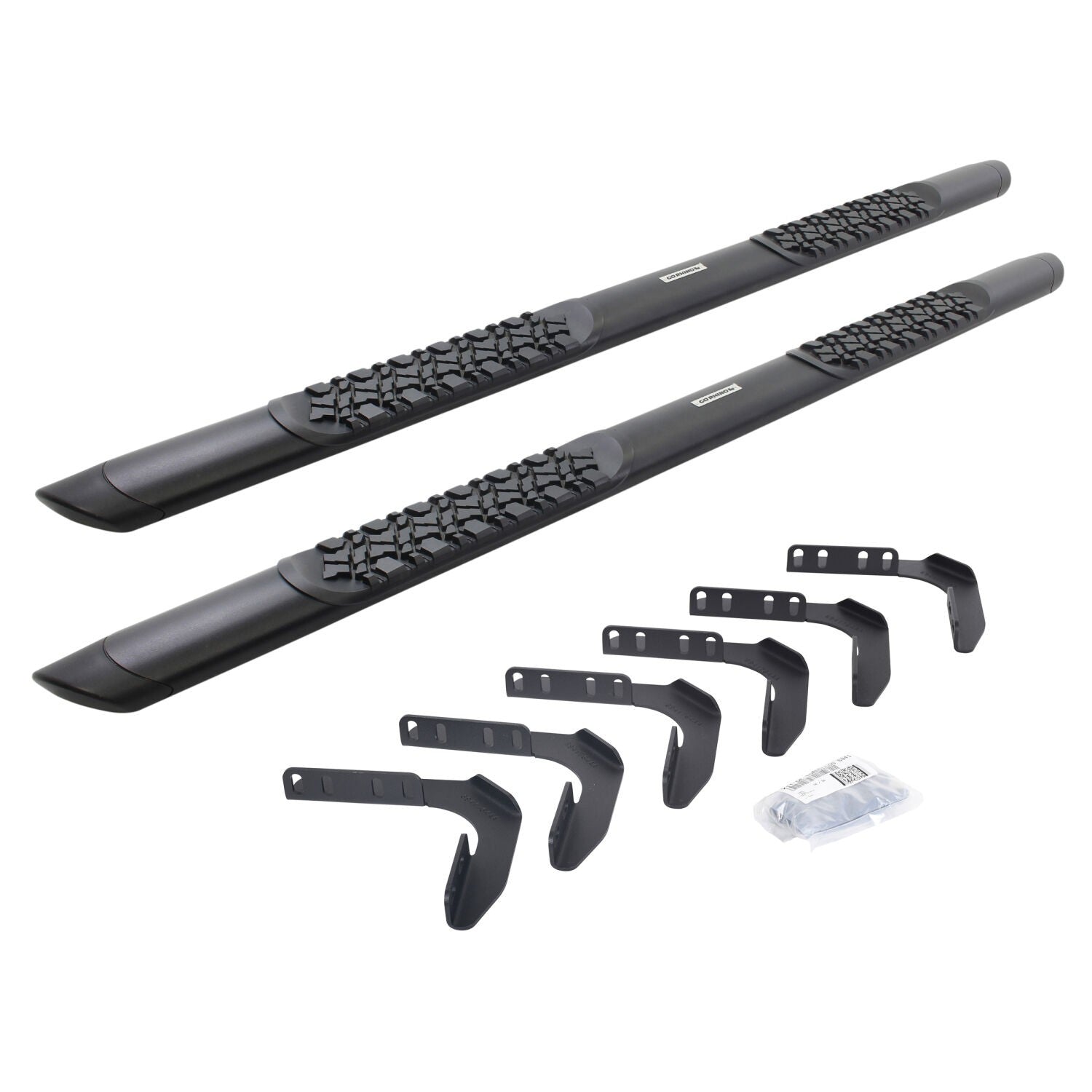 V3 Series Aluminum 5 Inch Elipse Side Steps with Mounting Brackets Textured Black 1999-2016 Ford F-250/F-350 Crew Cab Go Rhino