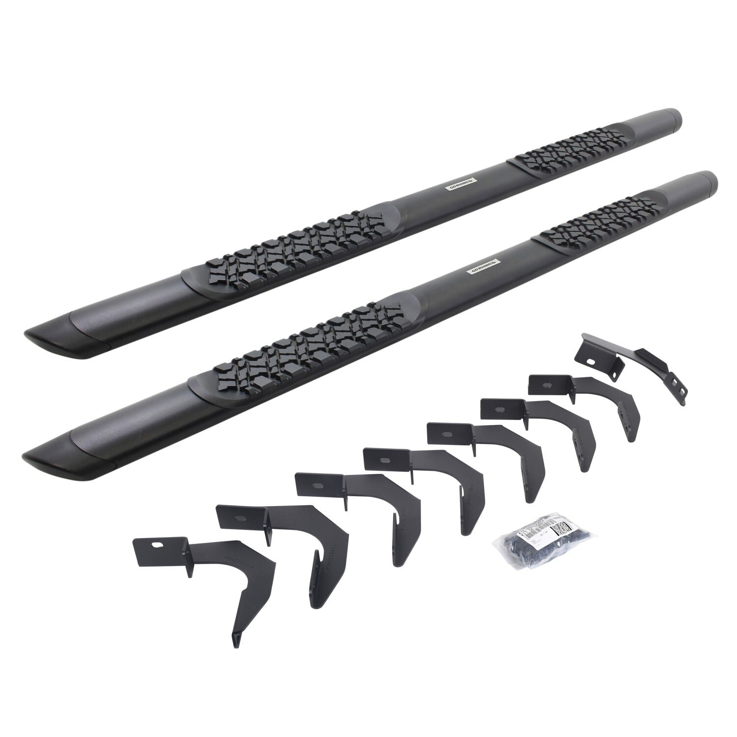 V3 Series Aluminum 5 Inch Elipse Side Steps with Mounting Brackets Textured Black 2015-2026 Colorado/Canyon Go Rhino