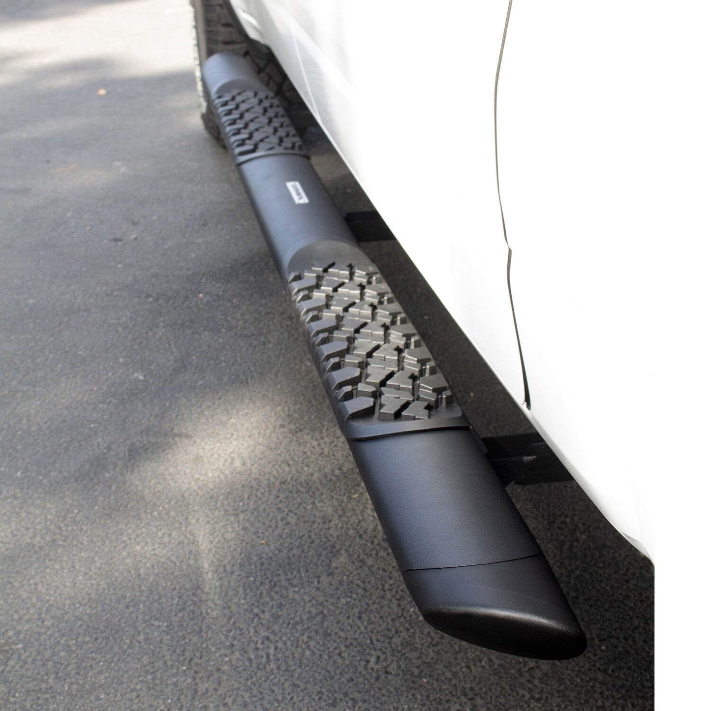 V3 Series Aluminum 5 Inch Elipse Side Steps with Mounting Brackets Textured Black 2015-2018 Ram 1500 Extended Cab Go Rhino