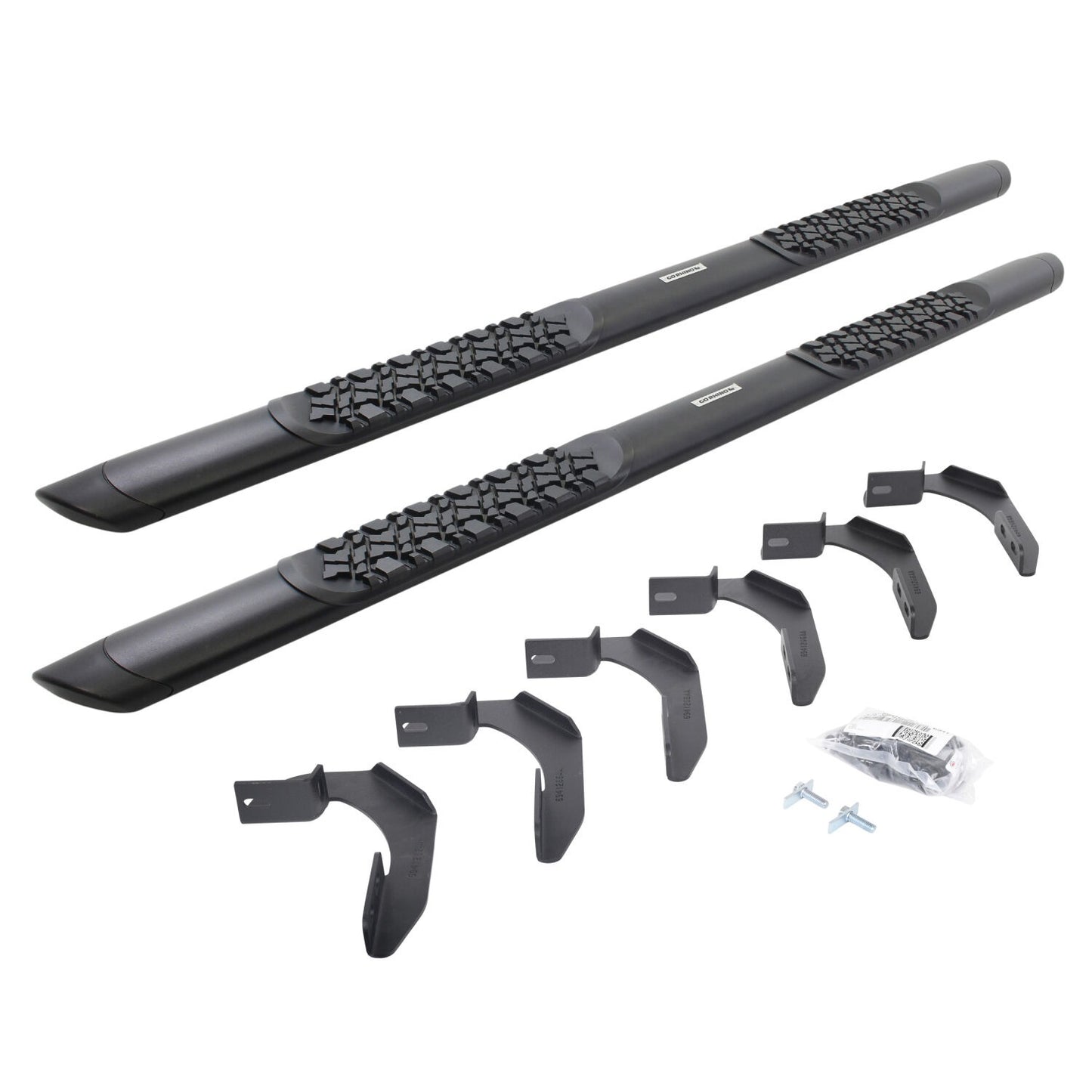 V3 Series Aluminum 5 Inch Elipse Side Steps with Mounting Brackets Textured Black 2005-2026 Nissan Frontier Go Rhino