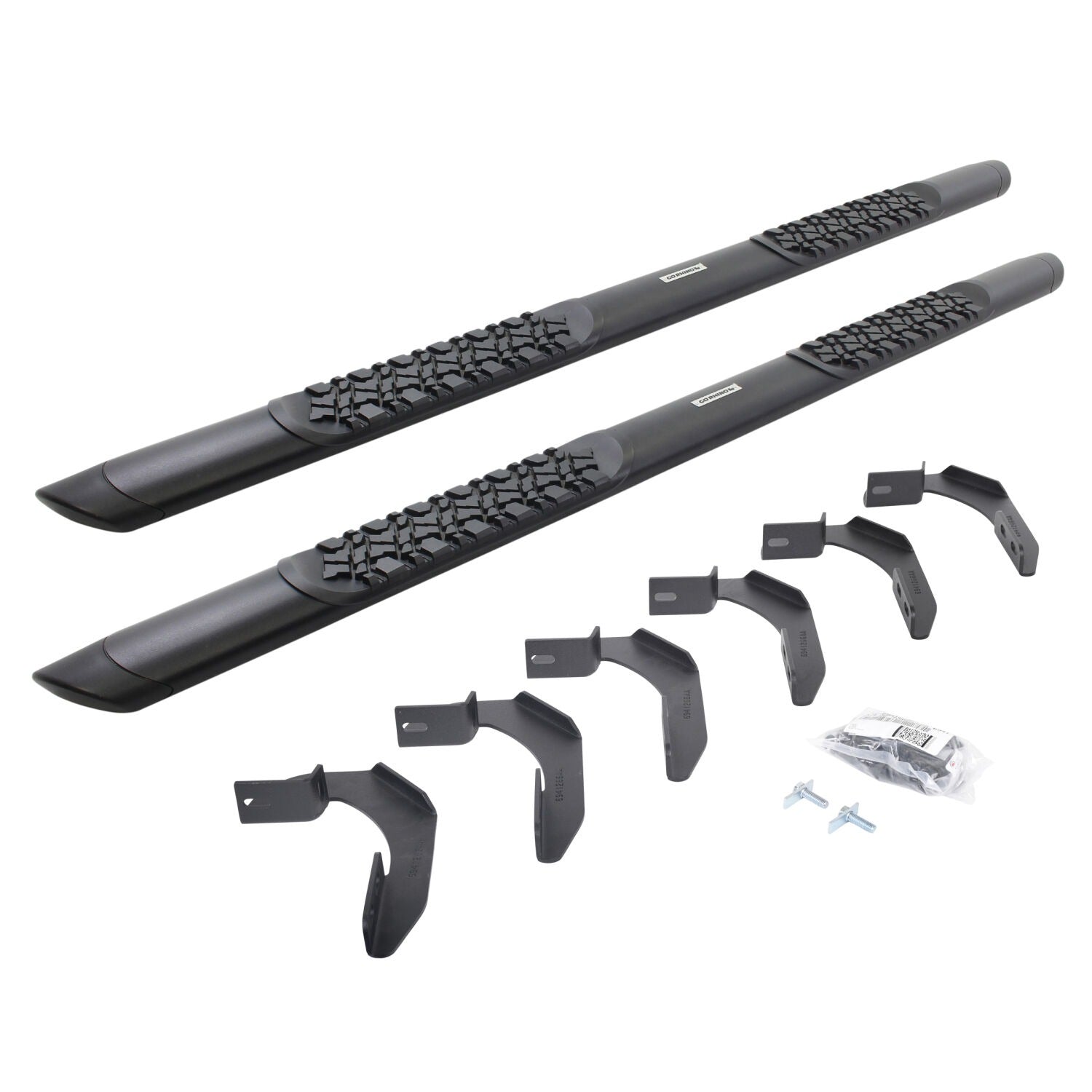 V3 Series Aluminum 5 Inch Elipse Side Steps with Mounting Brackets Textured Black 2005-2026 Nissan Frontier Go Rhino