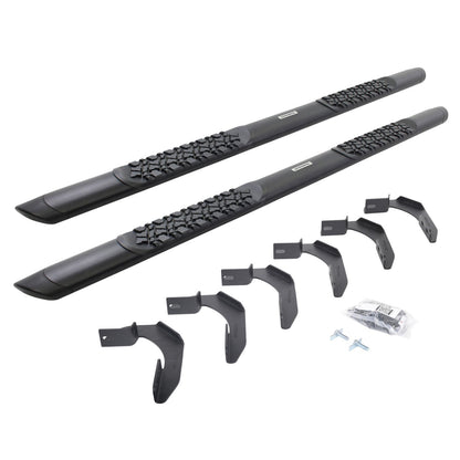 V3 Series Aluminum 5 Inch Elipse Side Steps with Mounting Brackets Textured Black 2005-2026 Nissan Frontier Go Rhino