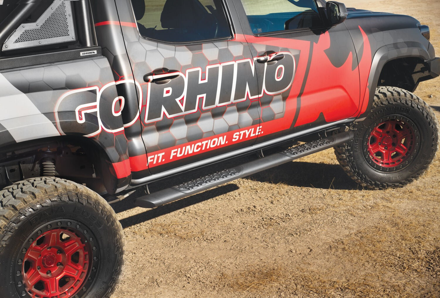 V3 Series Aluminum 5 Inch Elipse Side Steps with Mounting Brackets Textured Black 2005-2023 Toyota Tacoma Go Rhino