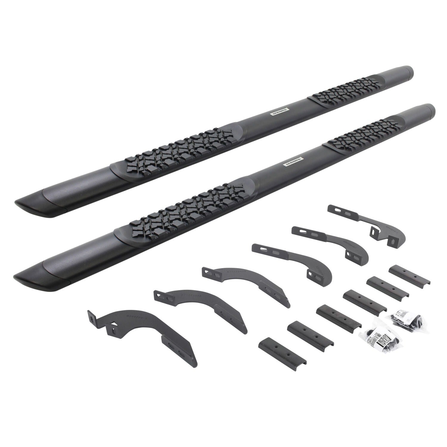 V3 Series Aluminum 5 Inch Elipse Side Steps with Mounting Brackets Textured Black 2005-2023 Toyota Tacoma Go Rhino