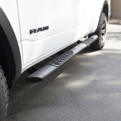 V3 Series Aluminum 5 Inch Elipse Side Steps with Mounting Brackets Textured Black 2022-2026 Toyota Tundra Extended Cab Go Rhino