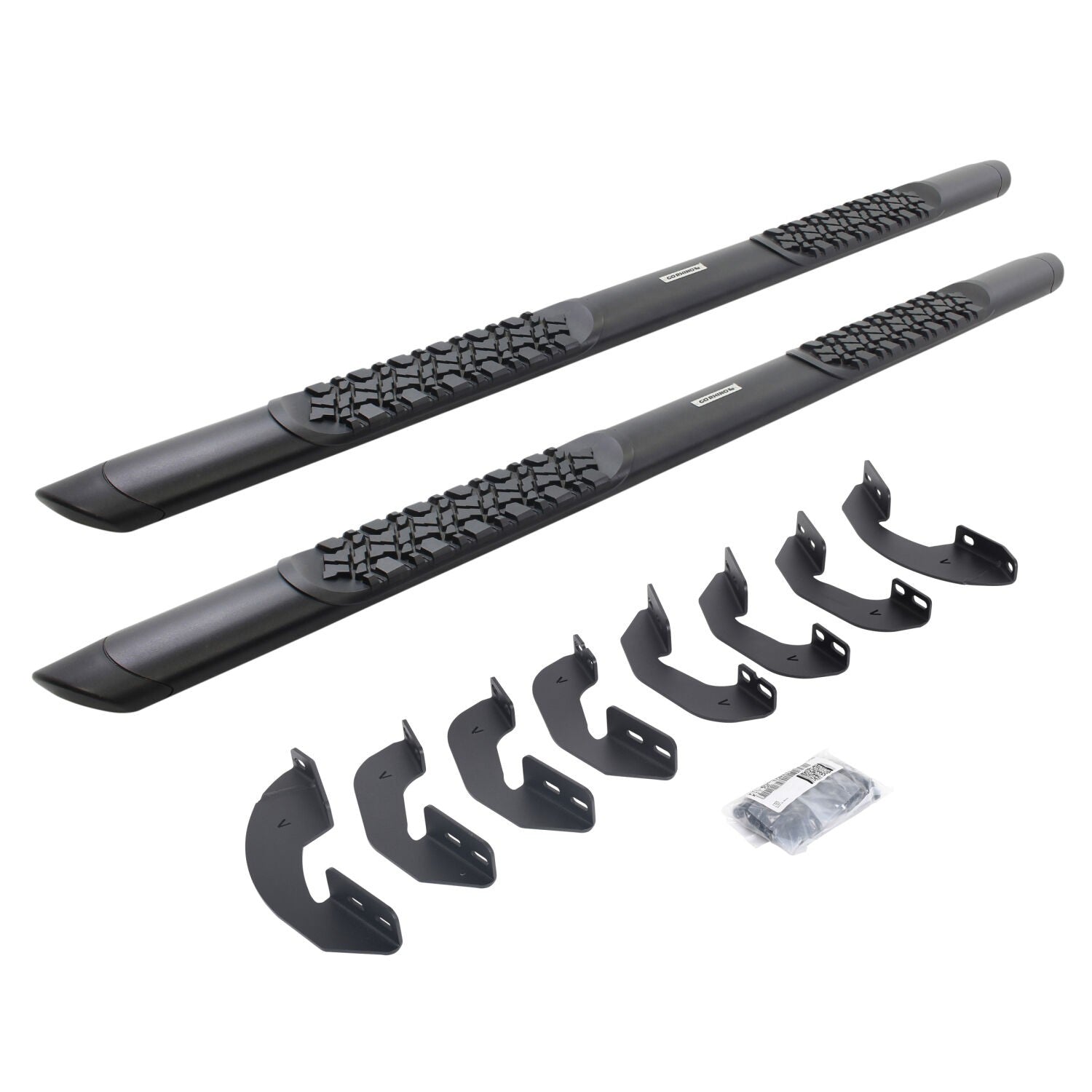V3 Series Aluminum 5 Inch Elipse Side Steps with Mounting Brackets Textured Black 2022-2026 Toyota Tundra Crew Cab Go Rhino