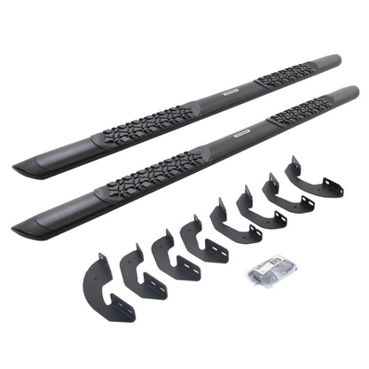 V3 Series Aluminum 5 Inch Elipse Side Steps with Mounting Brackets Textured Black 2022-2026 Toyota Tundra Crew Cab Go Rhino