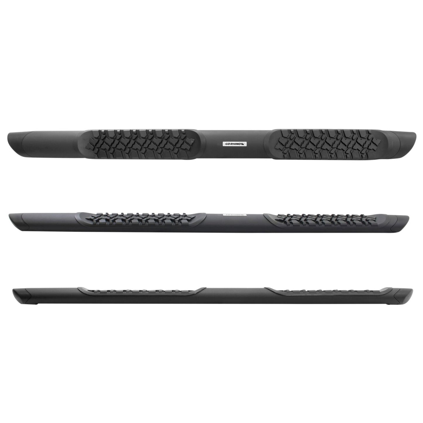 V3 Series Aluminum 5 Inch Elipse Side Steps with Mounting Brackets Textured Black For 2007-2018 Jeep Wrangler JK 4 door Go Rhino
