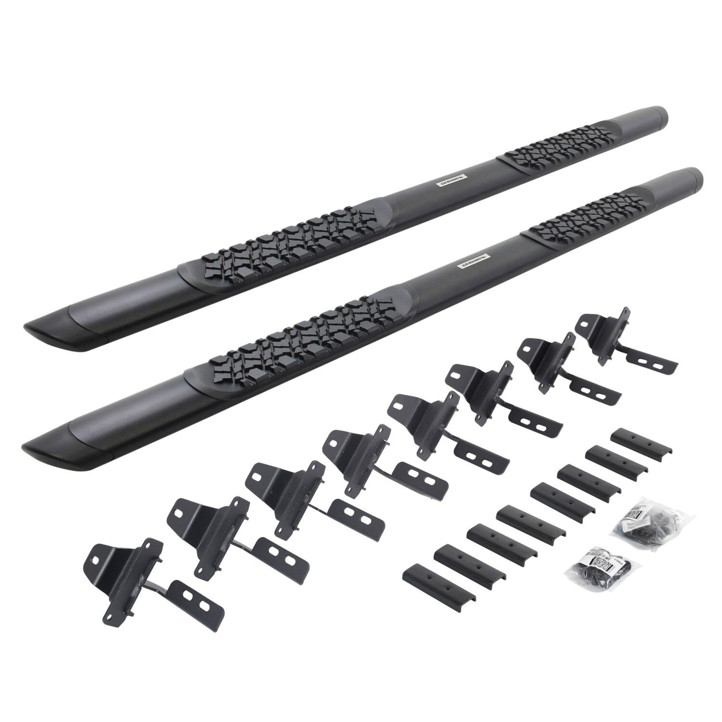 V3 Series Aluminum 5 Inch Elipse Side Steps with Mounting Brackets Textured Black 2020-2025 Jeep Gladiator Go Rhino