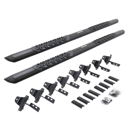 V3 Series Aluminum 5 Inch Elipse Side Steps with Mounting Brackets Textured Black 2020-2025 Jeep Gladiator Go Rhino
