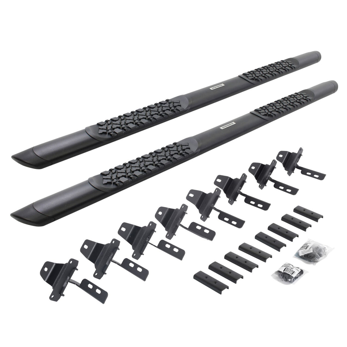 V3 Series Aluminum 5 Inch Elipse Side Steps with Mounting Brackets Textured Black 2020-2025 Jeep Gladiator Go Rhino