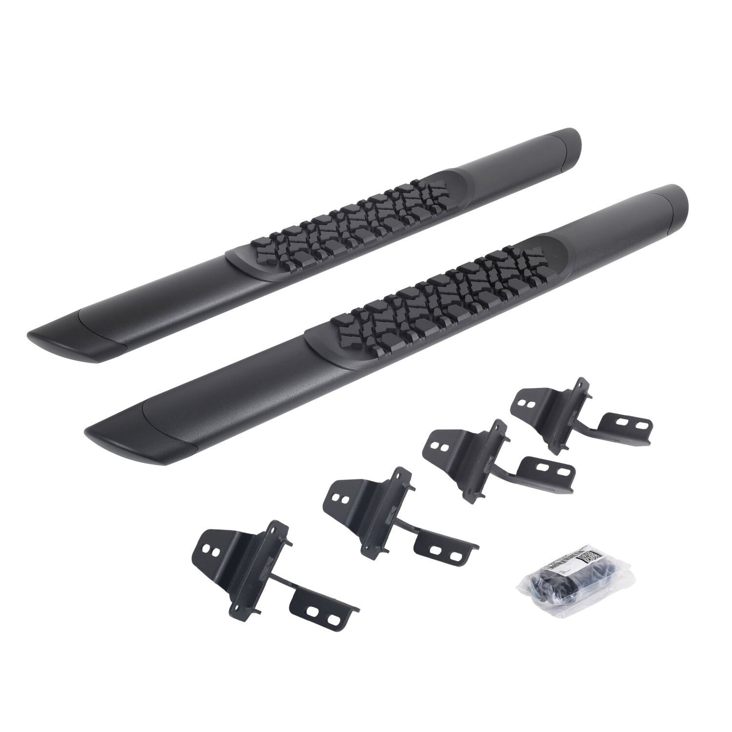 V3 Series Aluminum 5 Inch Elipse Side Steps with Mounting Brackets Textured Black For 2007-2018 Jeep Wrangler JK 2 door Go Rhino