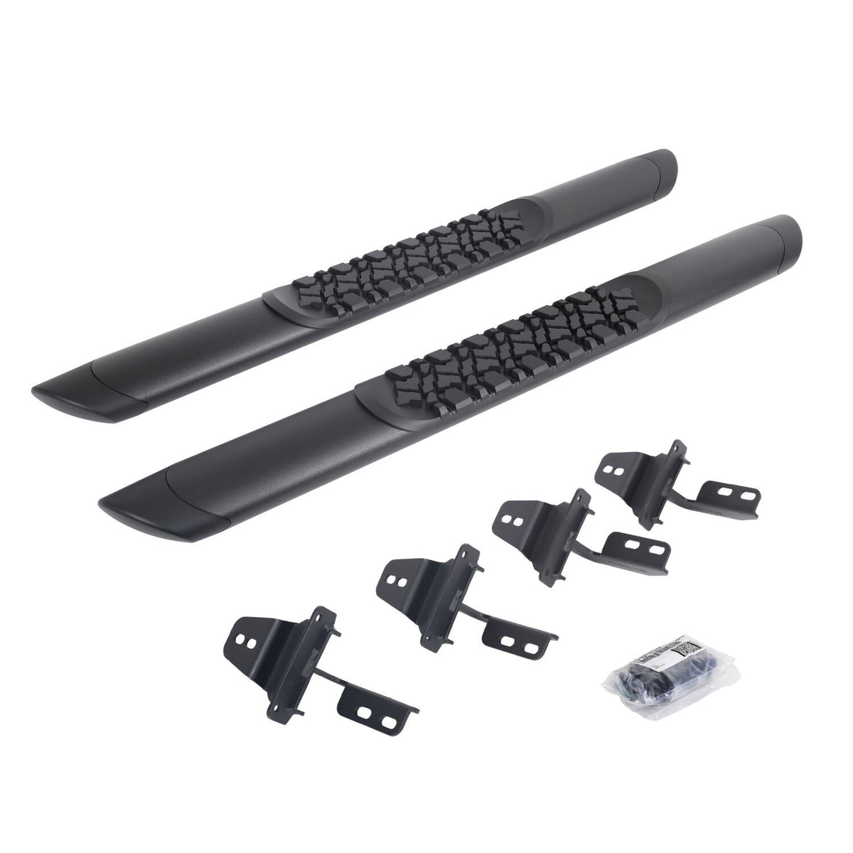 V3 Series Aluminum 5 Inch Elipse Side Steps with Mounting Brackets Textured Black For 2007-2018 Jeep Wrangler JK 2 door Go Rhino