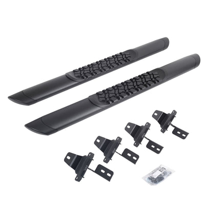V3 Series Aluminum Side Steps with Mounting Brackets Textured Black For 2018-2025 Jeep Wrangler JL Go Rhino