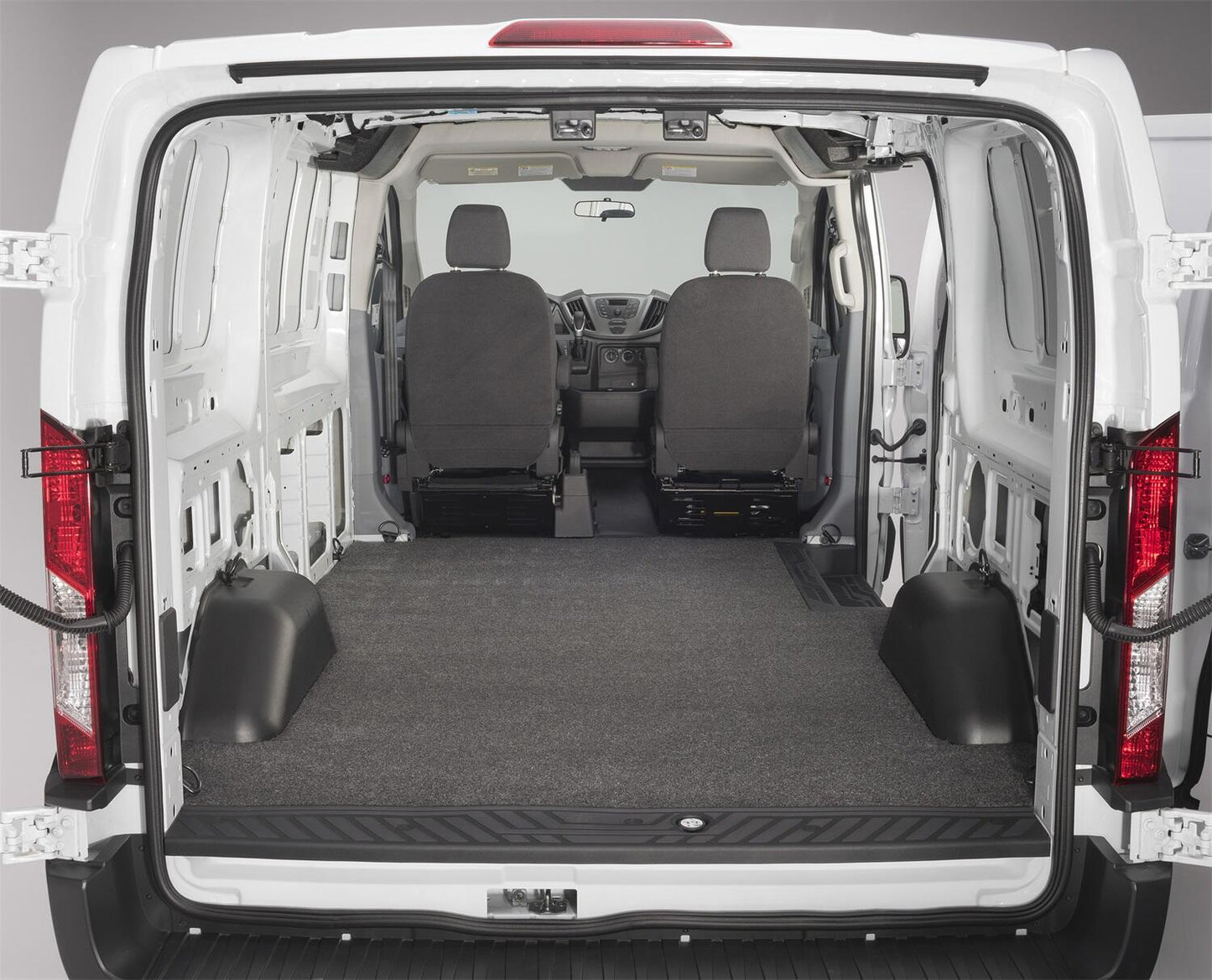 Vantred Cargo Mat 15+ Ford Transit Long Wheel Base - 148 inch WB w/o extended body 1/2 Inch Closed Cell Foam Mat Size 132 3/16 Inch x 68 5/16 Inch Charcoal BedRug