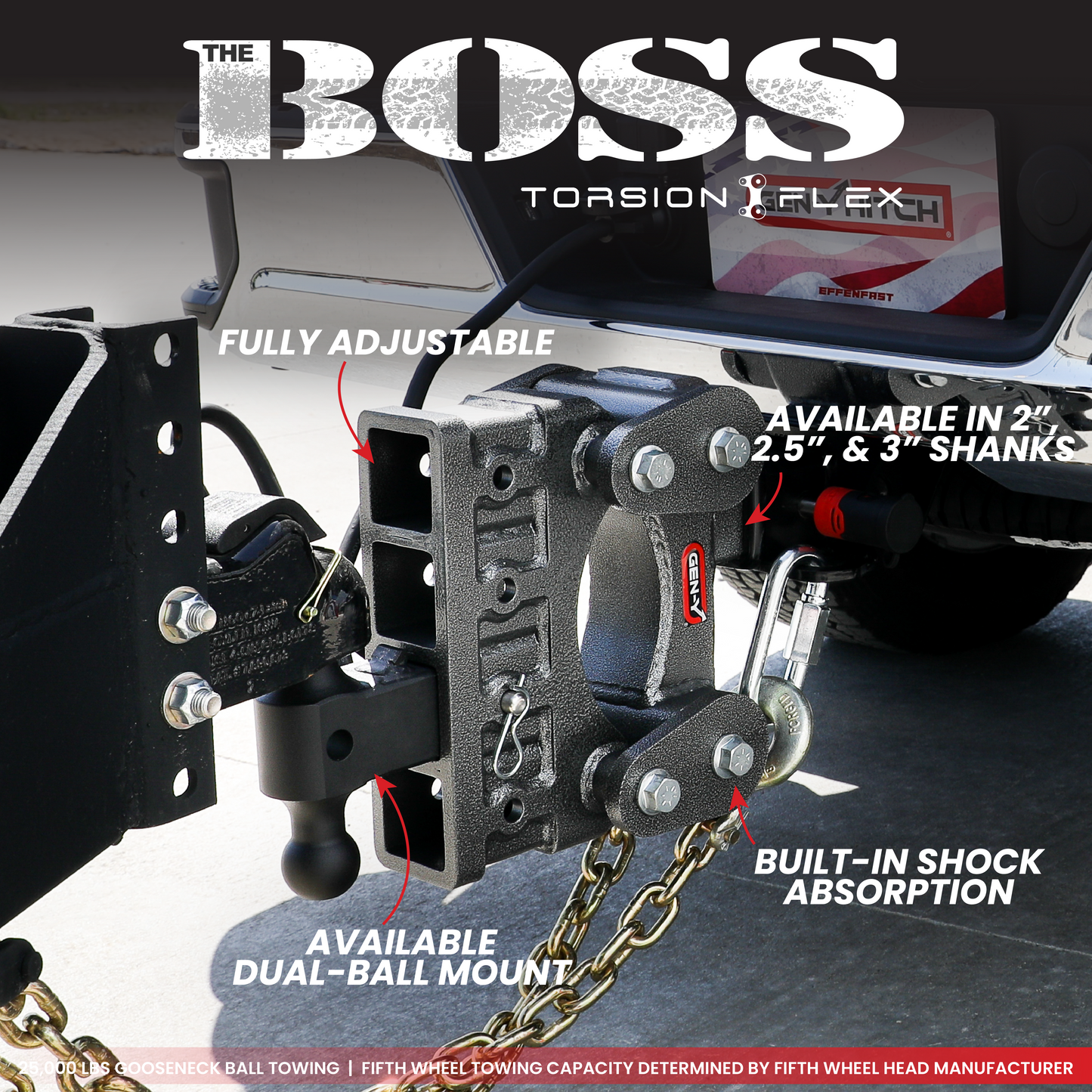 The BOSS 21K (Torsion-Flex) Drop Hitch (2 ½" or 3" Shank)