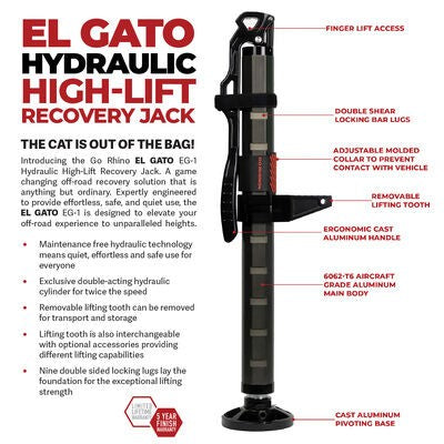 El Gato Hydraulic Jack Black Go Rhino