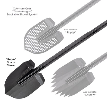 Xventure Gear Spade Stackable Shovel Textured Black Go Rhino