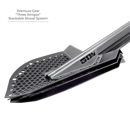 Xventure Gear Sharktooth Stackable Shovel Textured Black Go Rhino