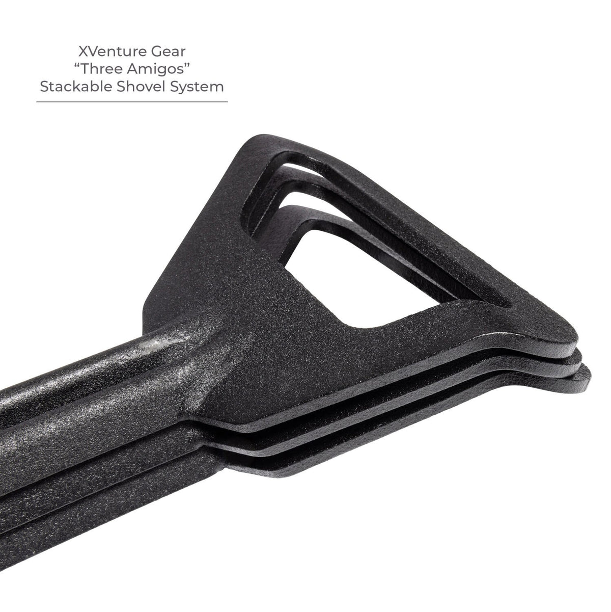 Xventure Gear Sharktooth Stackable Shovel Textured Black Go Rhino