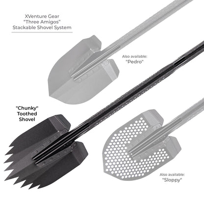 Xventure Gear Sharktooth Stackable Shovel Textured Black Go Rhino