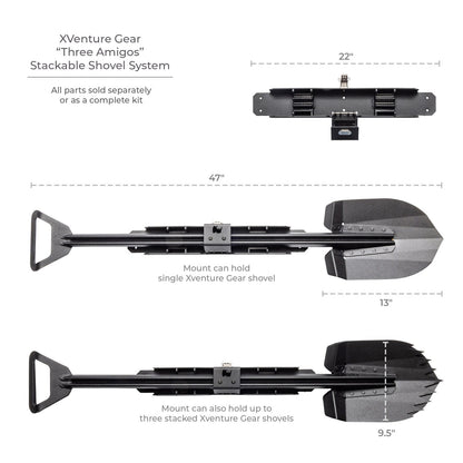 Xventure Gear Sharktooth Stackable Shovel Textured Black Go Rhino