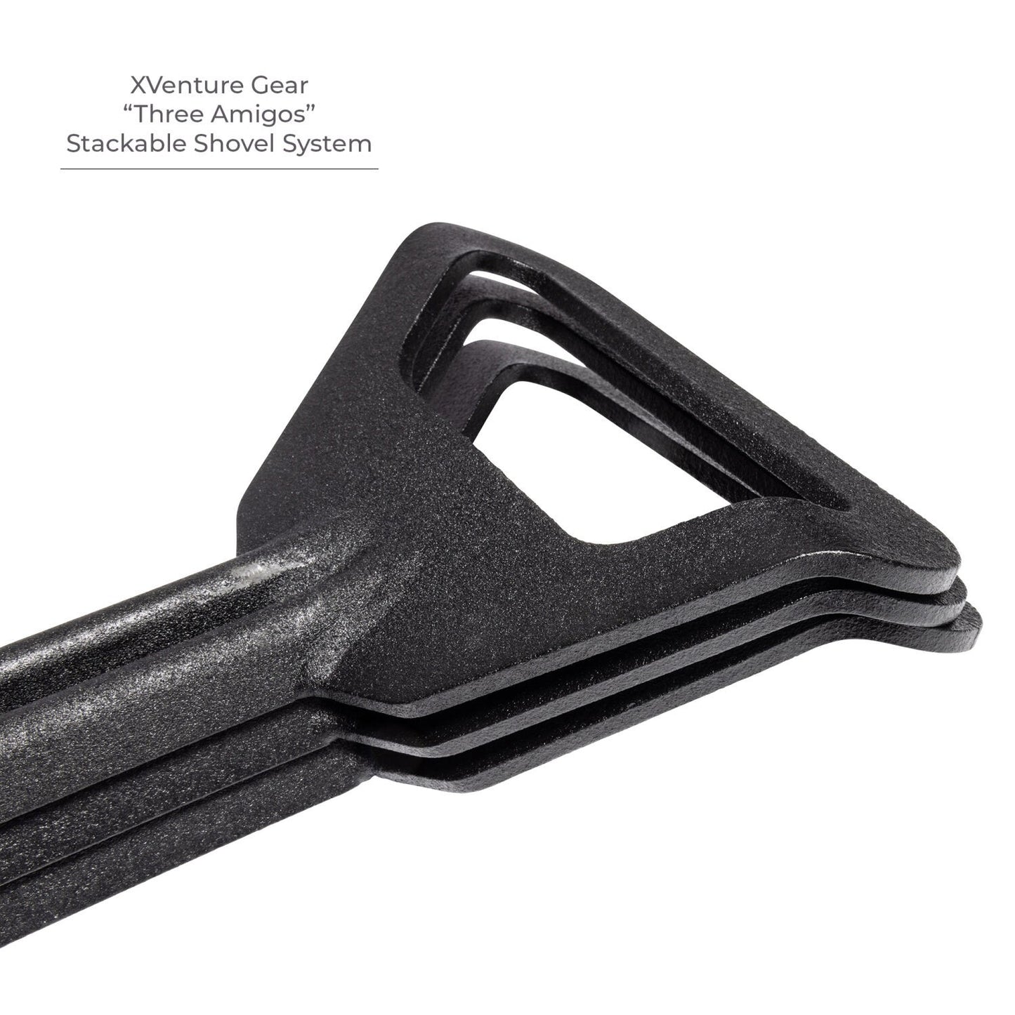Xventure Gear Perforated Stackable Shovel Textured Black Go Rhino
