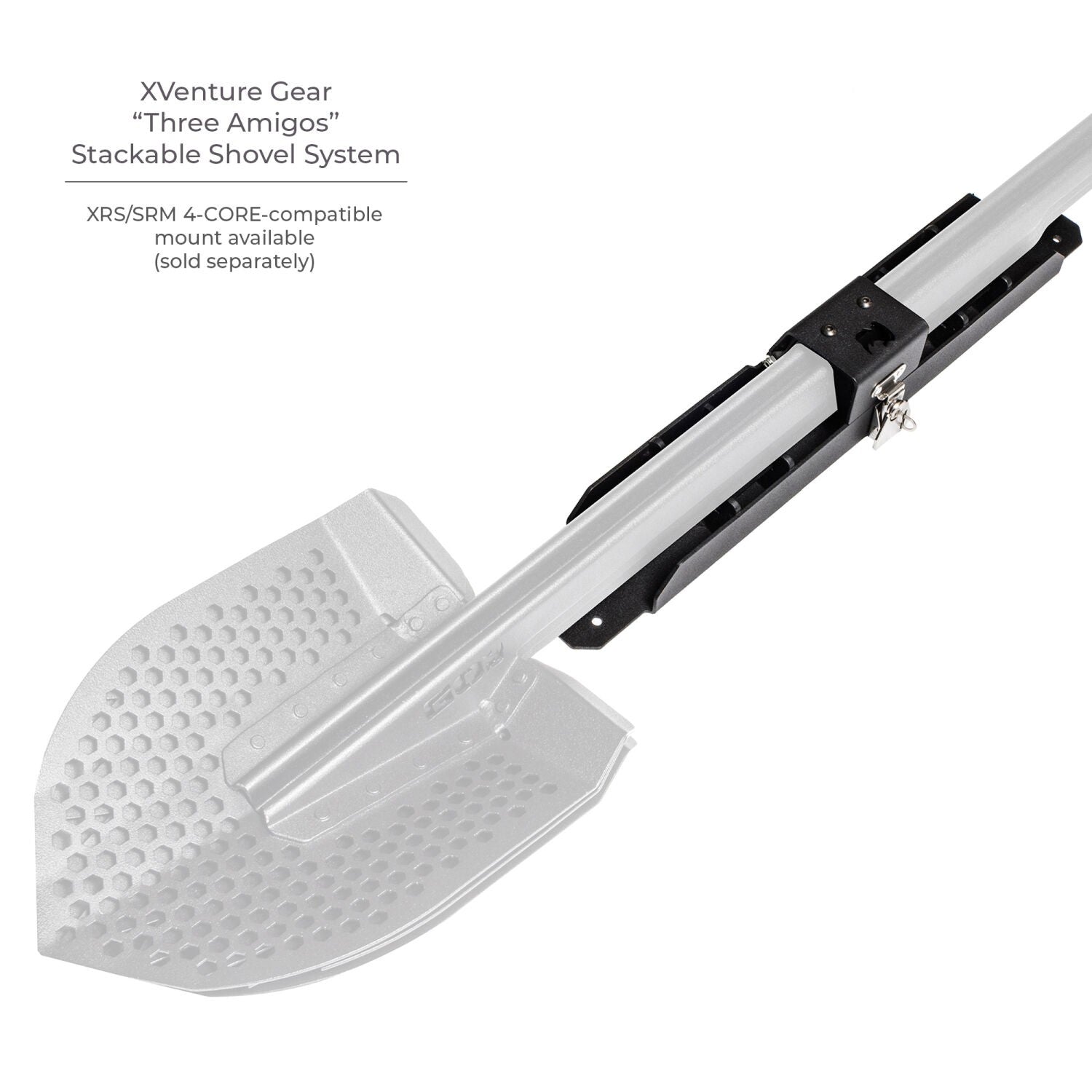 Xventure Gear Perforated Stackable Shovel Textured Black Go Rhino
