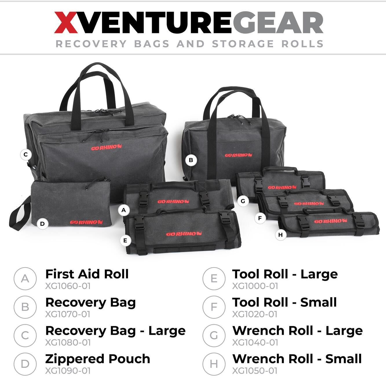 Xventure Gear Wrench Roll Small Textured Black Go Rhino