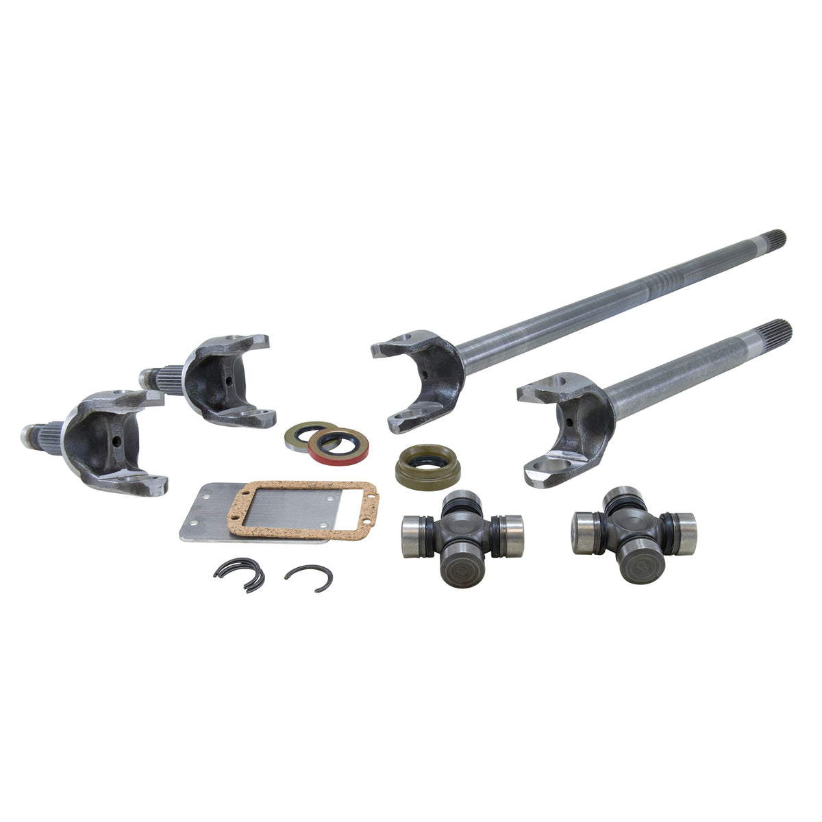 Chromoly Front Axle Kit Dana 44 Both Sides 27/30 Spline 1310 U-Joints D44 27/30 Spline 4340 Front Axle Kit W/ 297X Tj Rubicon Yukon Gear
