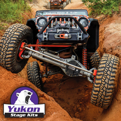 Stage 4 Jeep JK Re-Gear Kit W/Covers Fr/Rr Axles Dana 30/44 5.13 Ratio JK Non-Rubicon D30/D44 Stage 4 Gear Kit Package 5.13 Ratio F&R Covers & 4340 F&R Axle Kits Yukon Gear