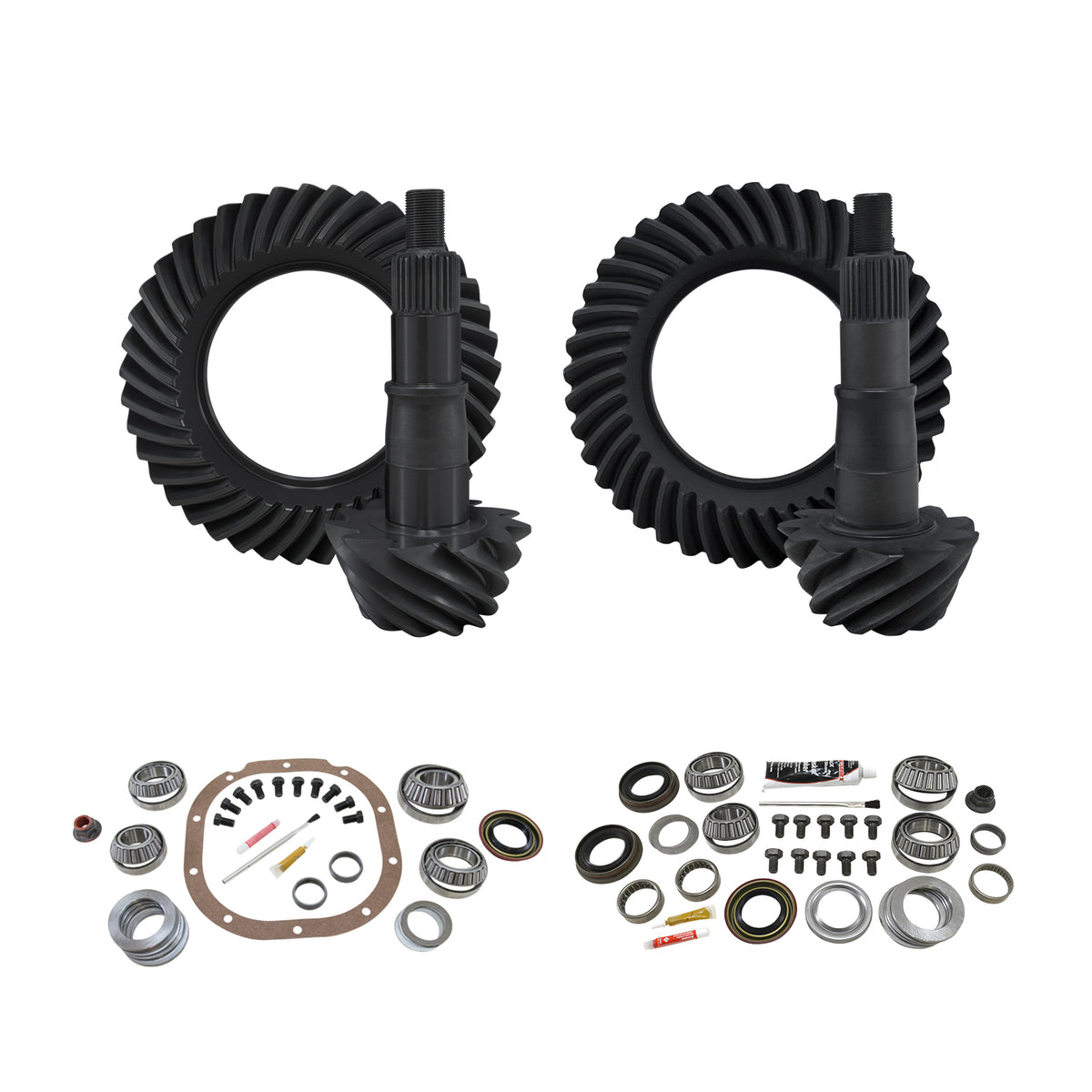 Re-Gear & Installation Kit Ford 8.8 Inch Various F150 3.73 Ratio Fr&Rr 09-'14 Ford F150 W/8.8 Rear (3.544 Inch Bearing Od) 3.73 Complete Gear Package F/R R&Ps & Master Kits Yukon Gear