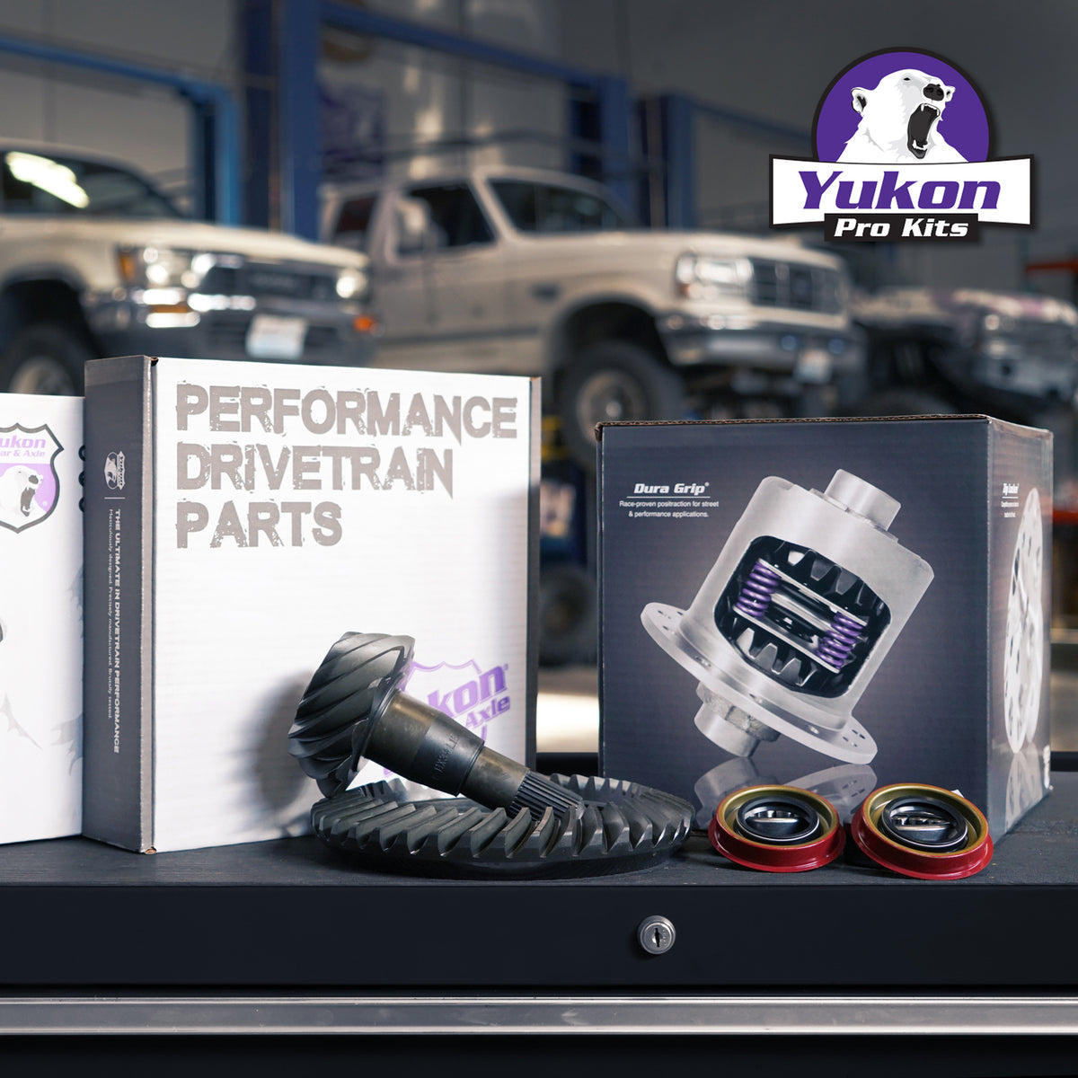 8.8 Inch Ford 3.31 Rear Ring & Pinion Install Kit 31 Spline Posi 2.53 Inch Axle Bearings 8.8 Ford 3.31 Rear R&P Gear/ Install Kit Package With 31 Spline Posi & Ak 1559 Axle Bearings (2.53 Inch Od) Yukon Gear