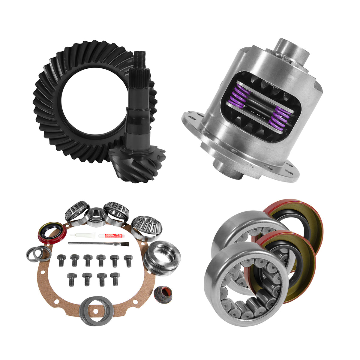 8.8 Inch Ford 4.88 Rear Ring & Pinion Install Kit 31 Spline Posi 2.99 Inch Axle Bearings 8.8 Inch Ford 4.88 Rear R&P Gear/ Install Kit Package W/ 31 Spline Posi & Ak 1561 (2.985 Inch Od) '09-'14 F150 Yukon Gear