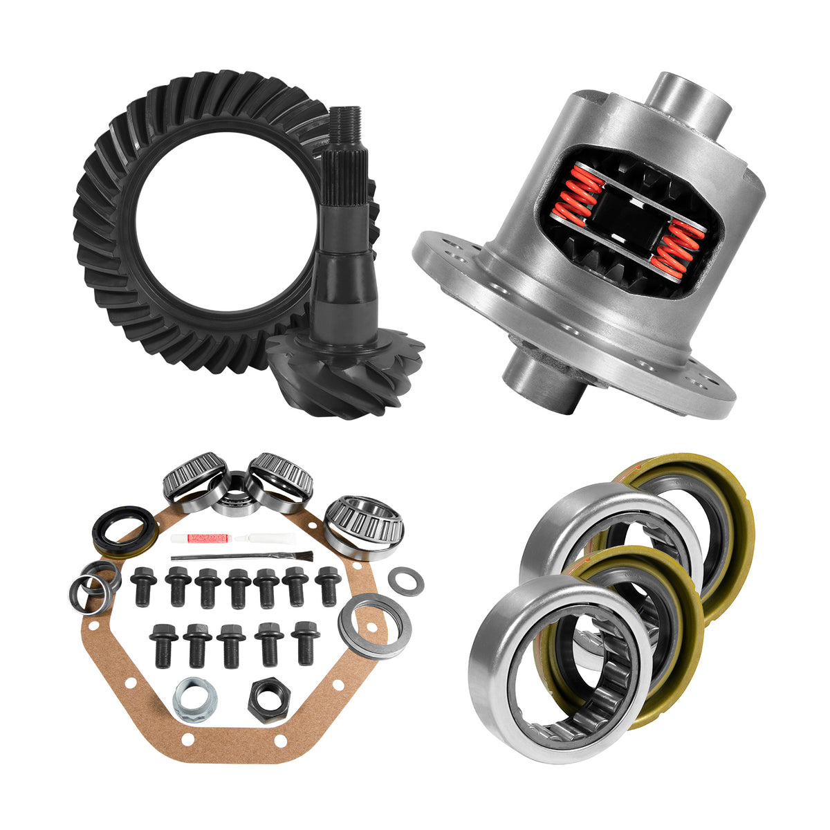 Zf 9.25 Inch Chy 3.91 Rear Ring & Pinion Install Kit Posi Axle Bearings & Seals 9.25 Inch Zf Chy 3.90 Rear R&P Gear/ Install Kit Package W/ T/L Posi & Ak 6410 '11-'19 RAM 1500 Yukon Gear