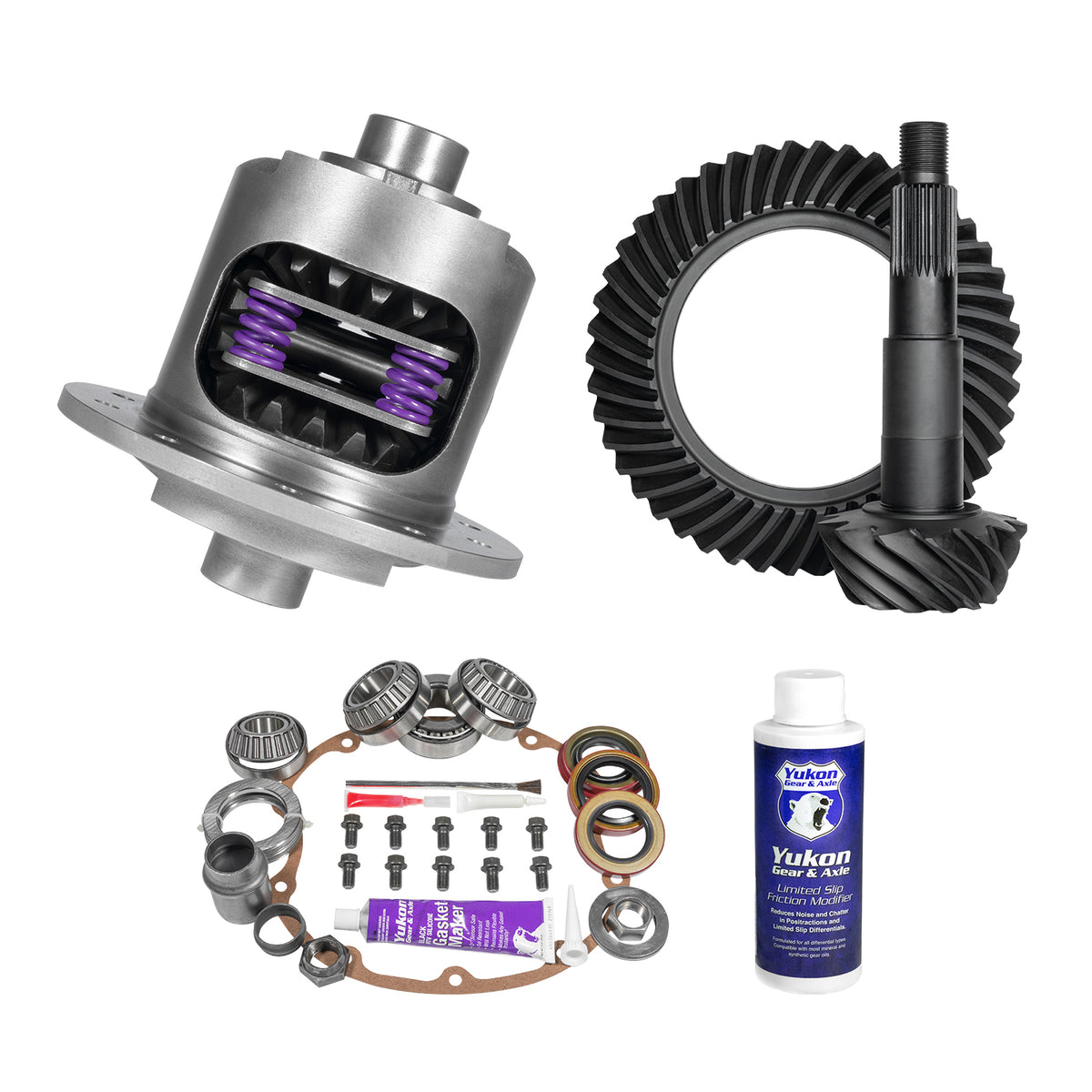 Muscle Car Limited Slip & Re-Gear Kit GM 8.2 Bop 27 Spline 3.73 Ratio 8.2 Inch Bop 3.73 Ratio Rear R&P Gear/ Install Kit Package With 28 Spline Posi Yukon Gear