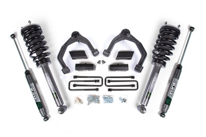 19-24 Chevrolet Silverado 1500 - GMC Sierra 1500 4WD 3.5 Inch Adventure Series Lift Kit, 2 Inch Rear Lift, Block - Nitro Loaded Struts, Nitro Shocks Zone Offroad