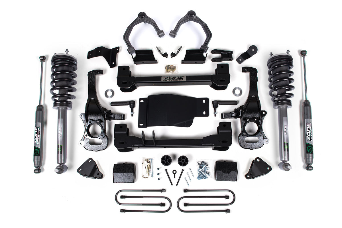 25-26 Chevrolet Silverado Trail Boss 1500 - GMC Sierra AT4 1500 4WD 4 Inch Suspension Lift Kit, 3 Inch Rear Lift, Block - Nitro Loaded Struts, Nitro Shocks Zone Offroad