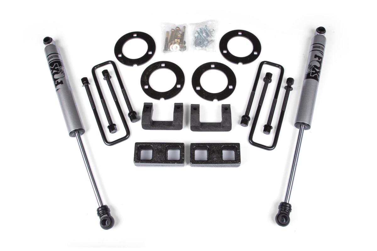 07-18 GM 1500 3 Inch Adventure Series Lift Kit 2 Inch Rear Block Spacer Shocks Zone Offroad