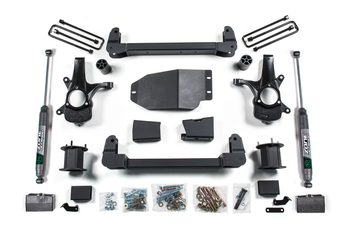 07-13 Chevrolet Silverado 1500 - GMC Sierra 1500 2WD 4.5 Inch Suspension Lift Kit, 3 Inch Rear Lift, Fox 2.0 Adventure Series Shocks Zone Offroad