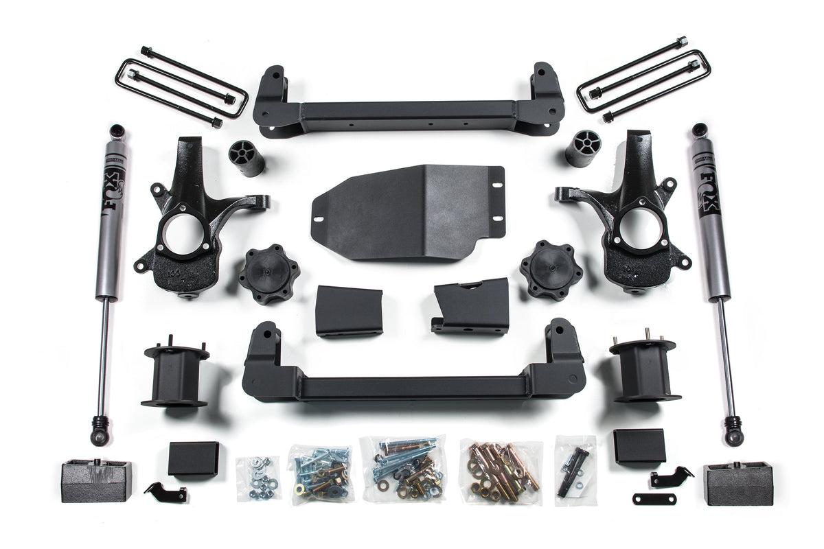 07-13 Chevrolet Silverado 1500 - GMC Sierra 1500 4WD 4.5 Inch Suspension Lift Kit, 3 Inch Rear Lift, Block - N/A, Fox 2.0 Adventure Series Shocks Zone Offroad