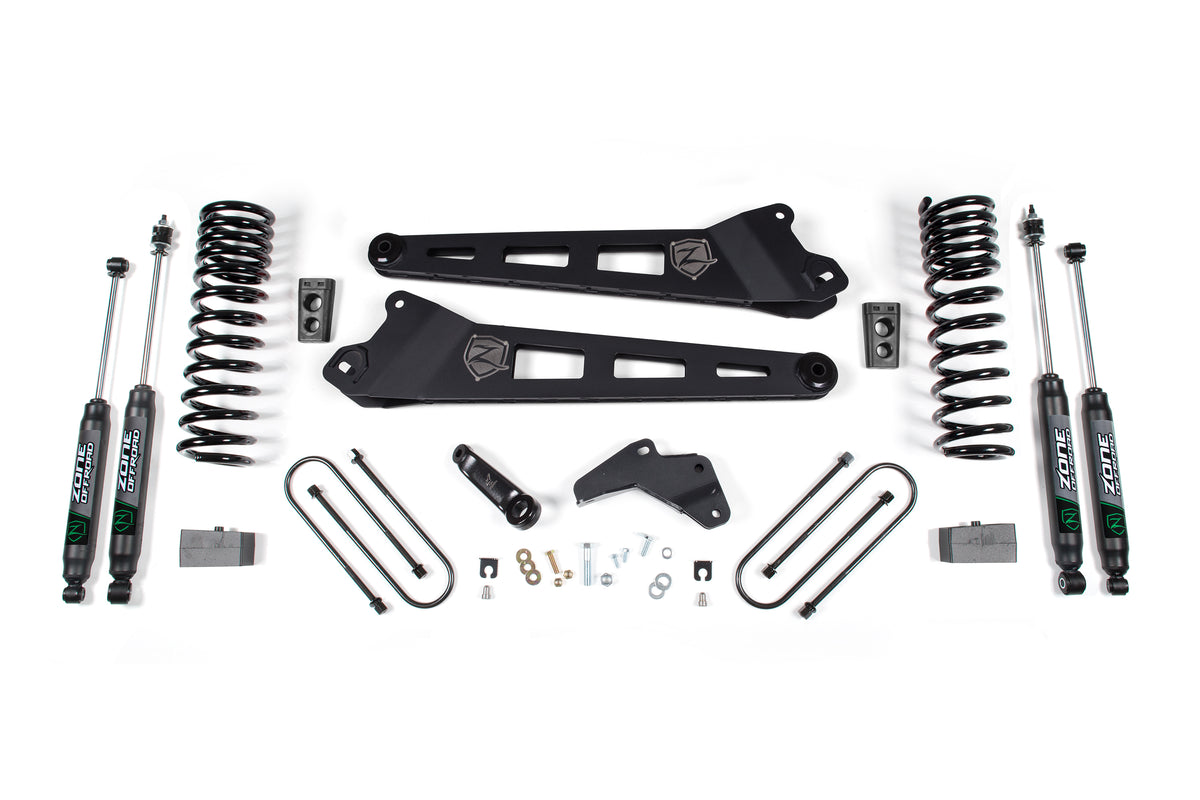 13-18 RAM 3500 4.5 Inch Radius Arm Lift Kit 2 Inch Rear Block Zone Offroad