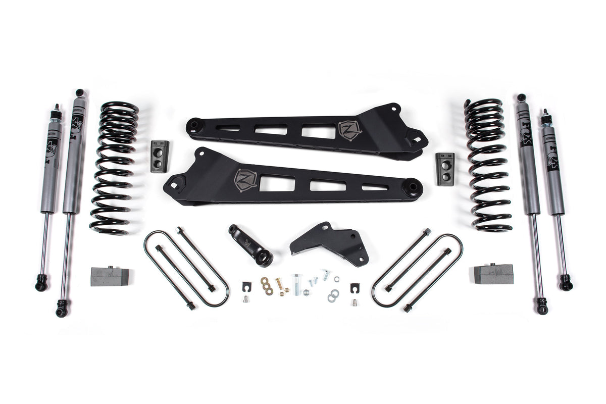 25-26 Ram 3500 (Diesel) 4 Inch Radius Arm Suspension Lift Kit, 2 Inch Rear Lift, Block W/ Overload - Fox 2.0 Adventure Series Shocks Zone Offroad