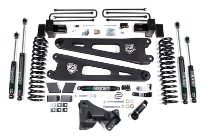 17-19 Ford F-250/350 Super Duty 4 Inch Radius Arm Lift Kit 2 Inch Rear Block Gas 2 Leaf Main Zone Offroad