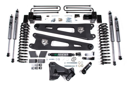 17-19 Ford F-250/350 Super Duty 4 Inch Radius Arm Lift Kit 2 Inch Rear Block Gas 2 Leaf Main Zone Offroad