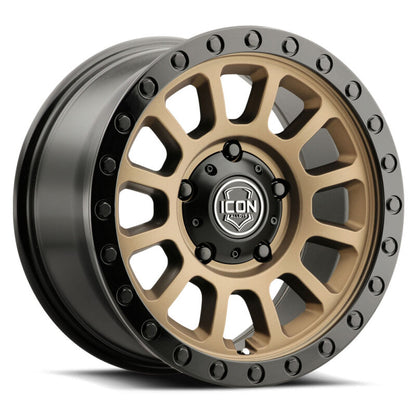 ICON Hulse 18x9 / 5x150 / 25mm / 6in BS Satin Bronze w/ Gloss Black Lip