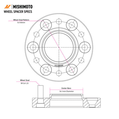 Mishimoto Wheel Spacers - 5x100 - 56.1 - 40 - M12 - Black
